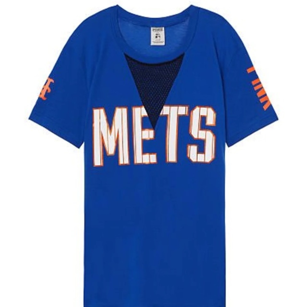 VS PINK MLB METS MEDIUM MESH CUTOUT TOP